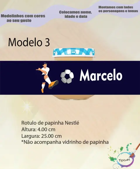 Rótulo Vidro Papinha-futebol