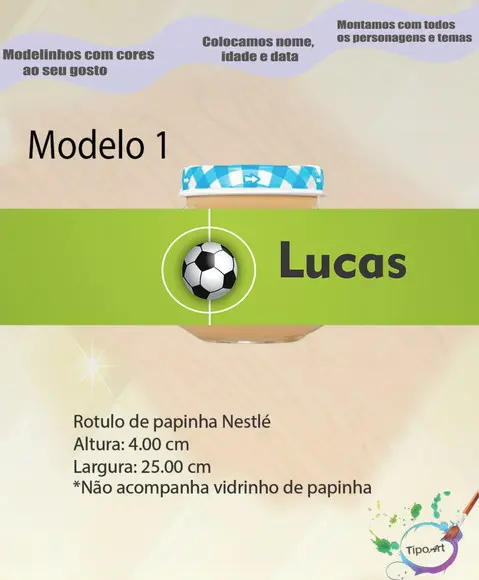 Rótulo Vidro Papinha-futebol