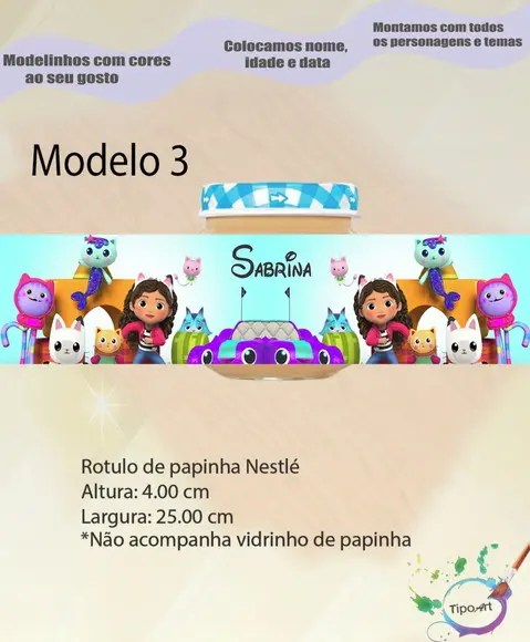 Rótulo Vidro Papinha-gabi Casa Mágica