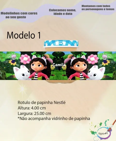 Rótulo Vidro Papinha-gabi Casa Mágica