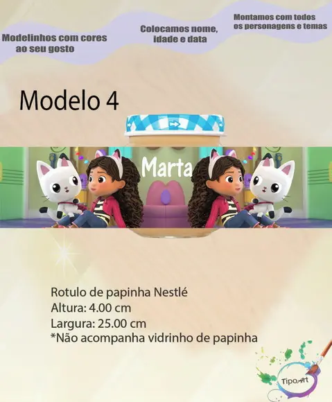Rótulo Vidro Papinha-gabi Casa Mágica