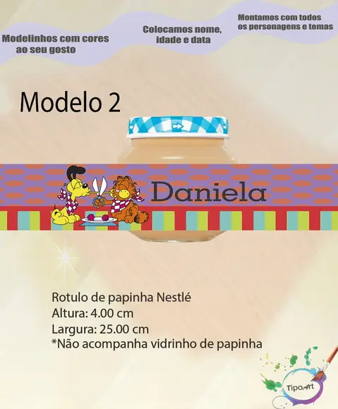 Rótulo Vidro Papinha-garfield