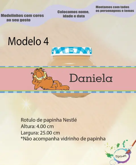 Rótulo Vidro Papinha-garfield