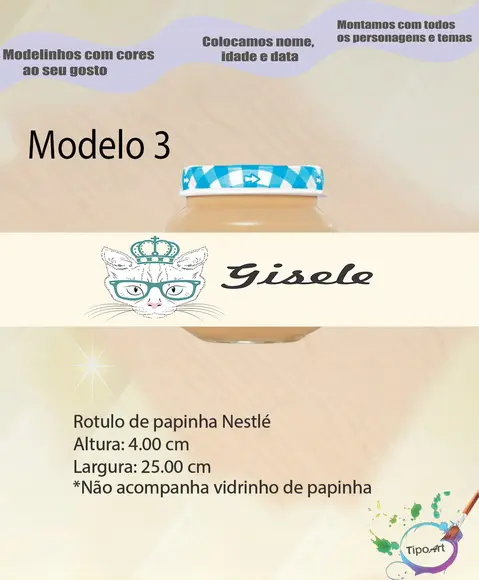 Rótulo Vidro Papinha-gatinho