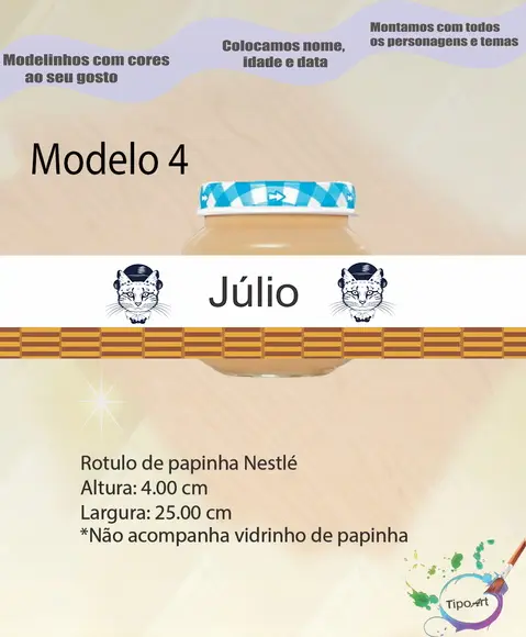 Rótulo Vidro Papinha-gatinho