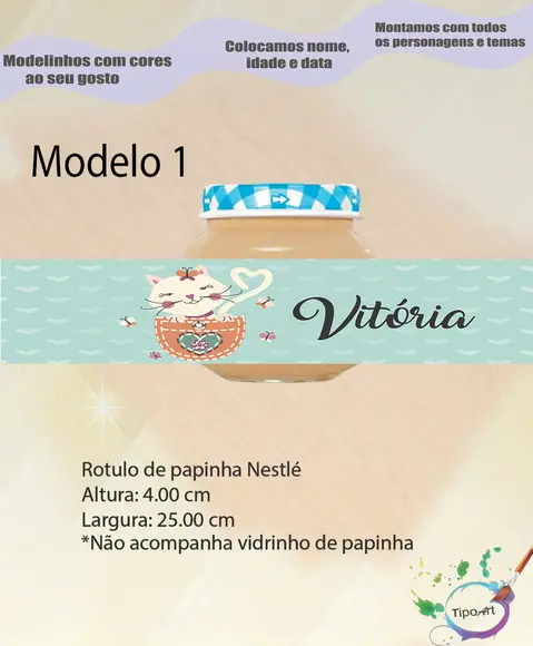Rótulo Vidro Papinha-gatinho