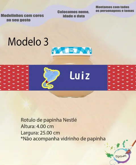 Rótulo Vidro Papinha-genio
