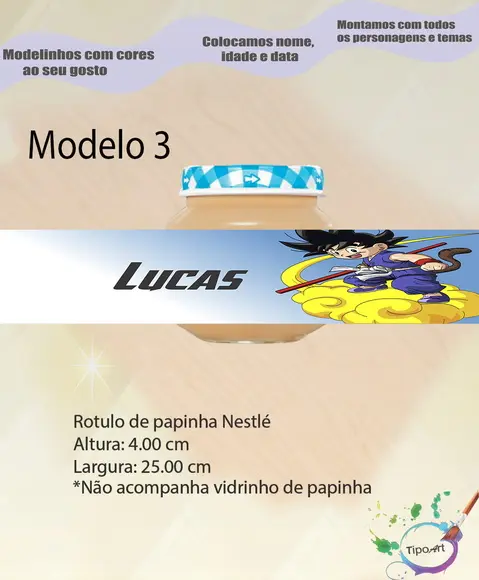 Rótulo Vidro Papinha-goku