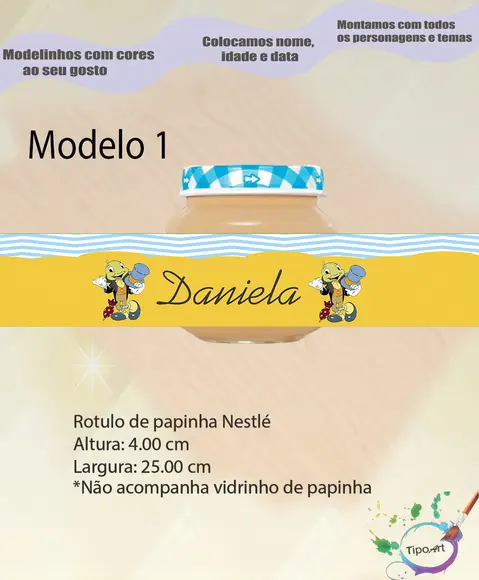 Rótulo Vidro Papinha-grilo Falante