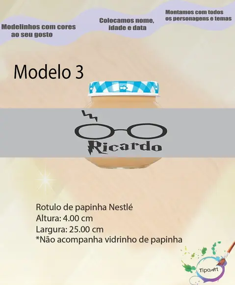 Rótulo Vidro Papinha-harry Potter-modelo 1