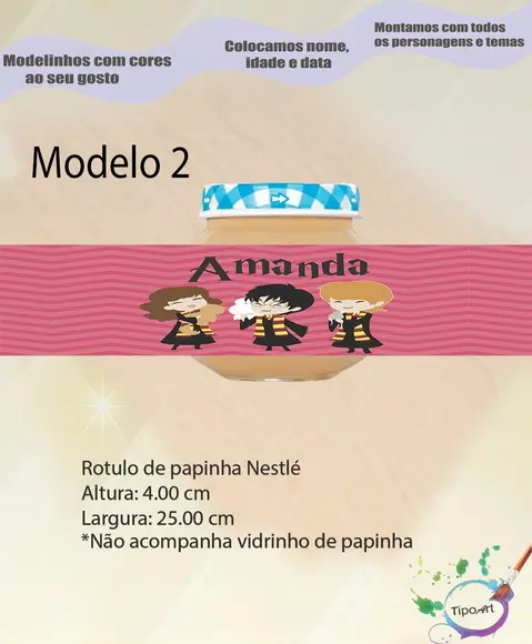 Rótulo Vidro Papinha-harry Potter-modelo 1
