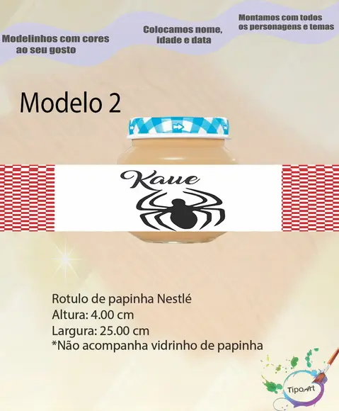 Rótulo Vidro Papinha-homem Aranha