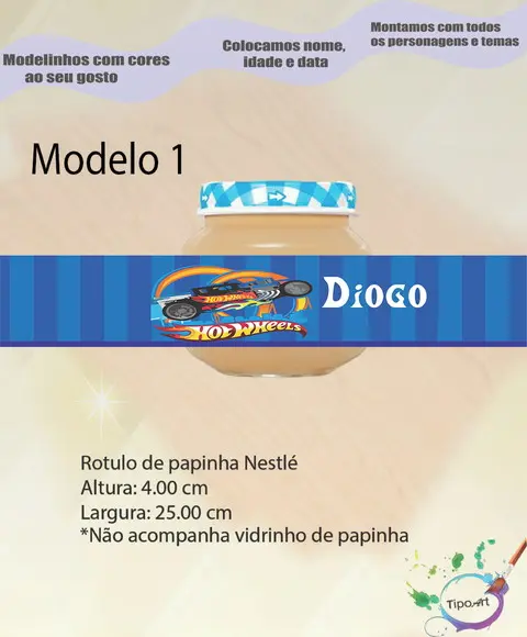 Rótulo Vidro Papinha-hot Whells