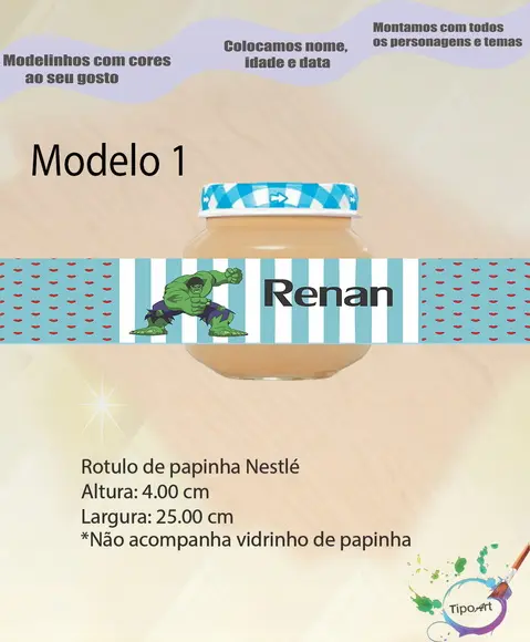 Rótulo Vidro Papinha-hulk