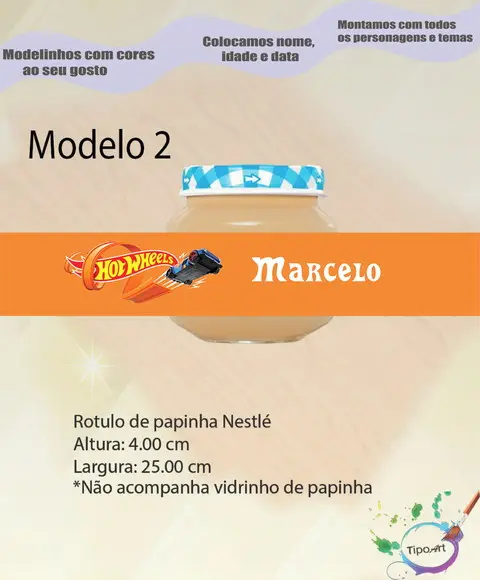 Rótulo Vidro Papinha-hot Whells
