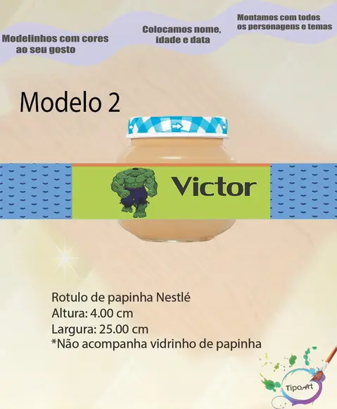 Rótulo Vidro Papinha-hulk