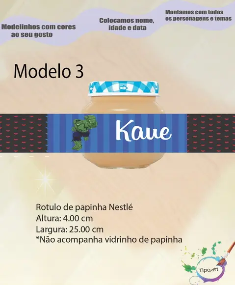 Rótulo Vidro Papinha-hulk