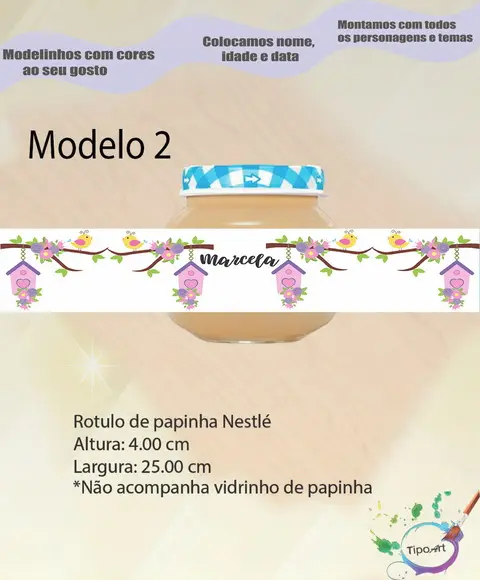 Rótulo Vidro Papinha-jardim Encantado