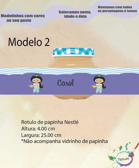 Rótulo Vidro Papinha-jasmine