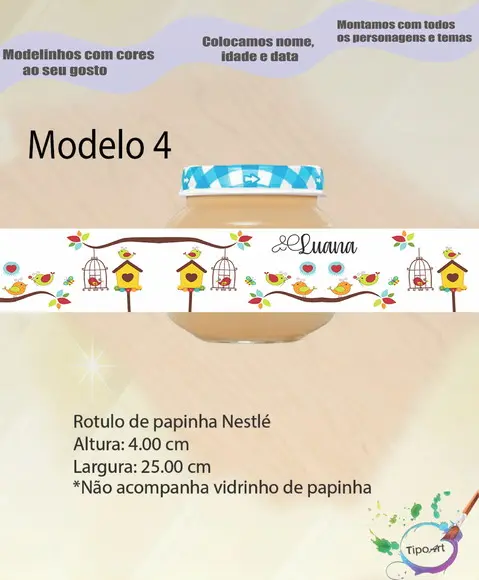 Rótulo Vidro Papinha-jardim Encantado
