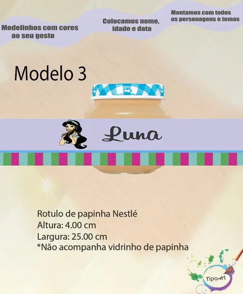 Rótulo Vidro Papinha-jasmine
