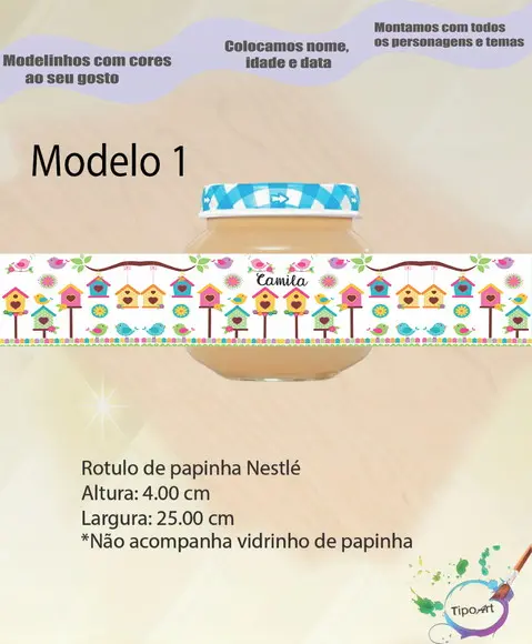 Rótulo Vidro Papinha-jardim Encantado