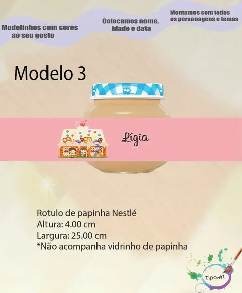 Rótulo Vidro Papinha-joão e Maria