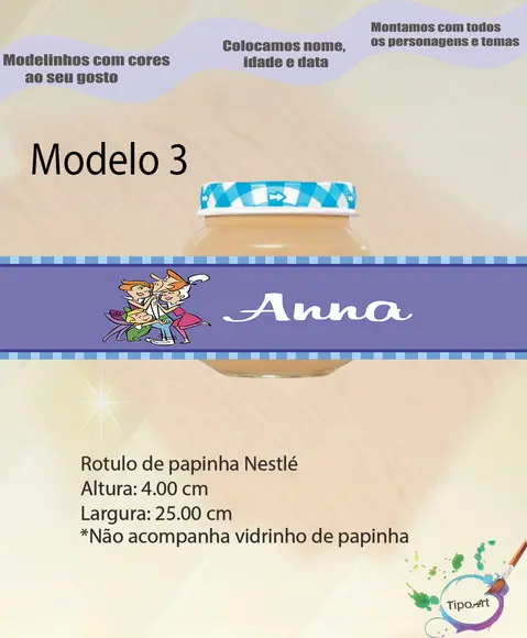 Rótulo Vidro Papinha-jetsons
