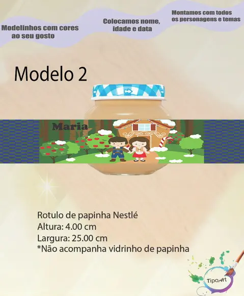 Rótulo Vidro Papinha-joão e Maria