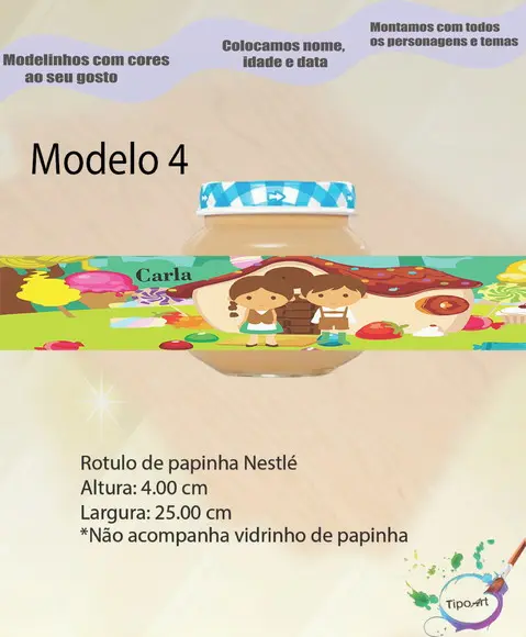 Rótulo Vidro Papinha-joão e Maria