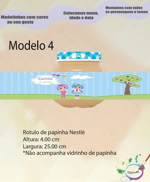 Rótulo Vidro Papinha-lalaloopsy