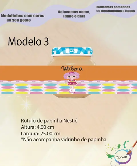 Rótulo Vidro Papinha-lalaloopsy