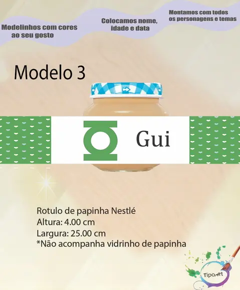 Rótulo Vidro Papinha-lanterna Verde