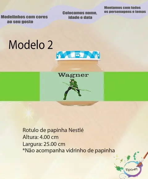 Rótulo Vidro Papinha-lanterna Verde