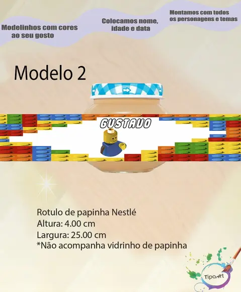 Rótulo Vidro Papinha-lego