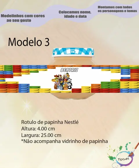 Rótulo Vidro Papinha-lego