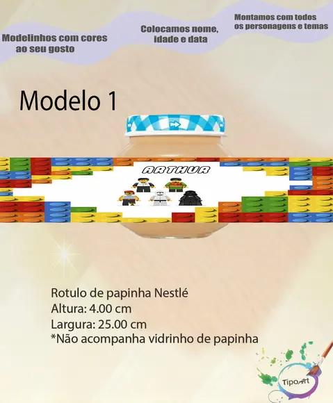 Rótulo Vidro Papinha-lego