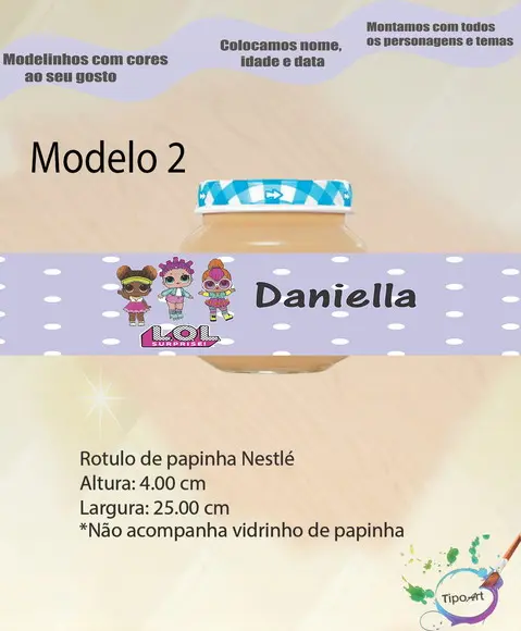 Rótulo Vidro Papinha-lol Surprise