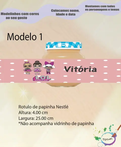 Rótulo Vidro Papinha-lol Surprise