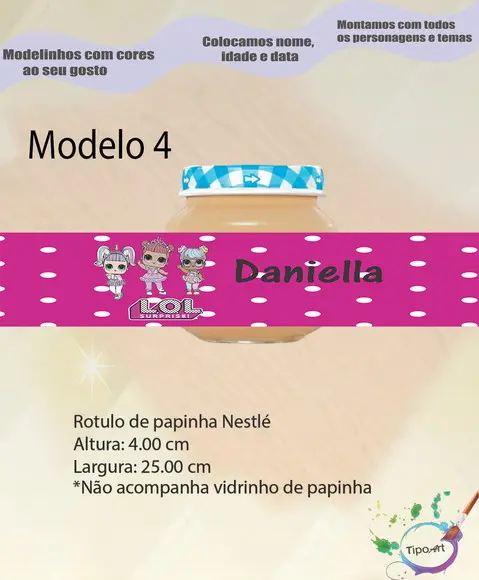 Rótulo Vidro Papinha-lol Surprise