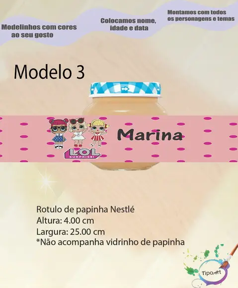 Rótulo Vidro Papinha-lol Surprise