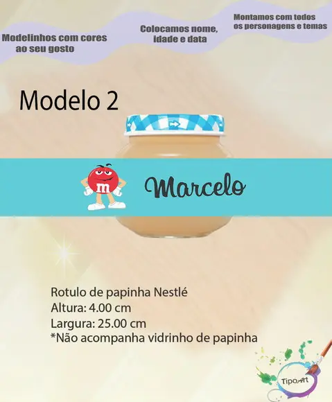 Rótulo Vidro Papinha-m&m