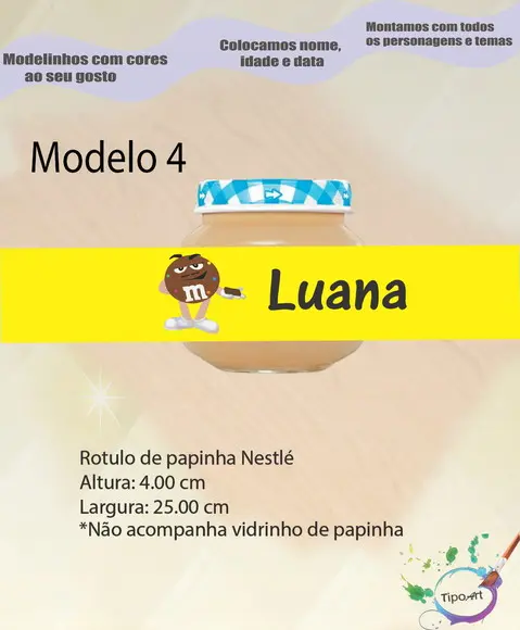 Rótulo Vidro Papinha-m&m