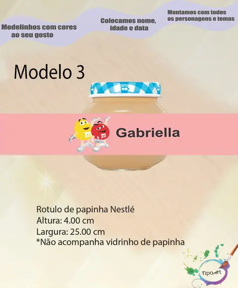 Rótulo Vidro Papinha-m&m