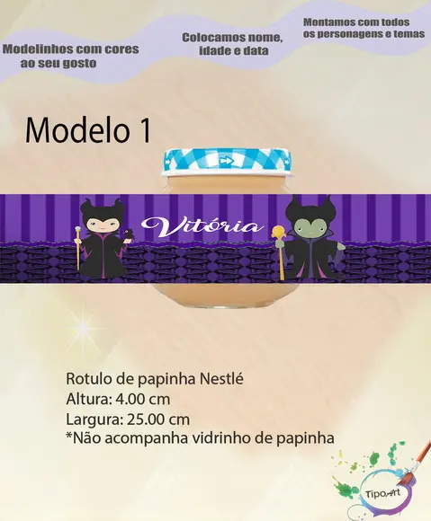 Rótulo Vidro Papinha-malevola