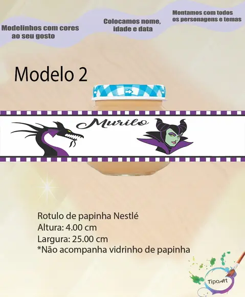 Rótulo Vidro Papinha-malevola