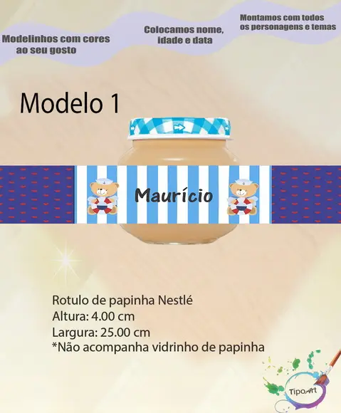 Rótulo Vidro Papinha-marinheiro