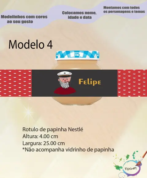 Rótulo Vidro Papinha-marinheiro