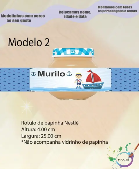 Rótulo Vidro Papinha-marinheiro