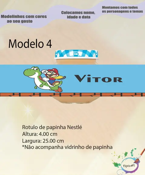 Rótulo Vidro Papinha-mario Bros